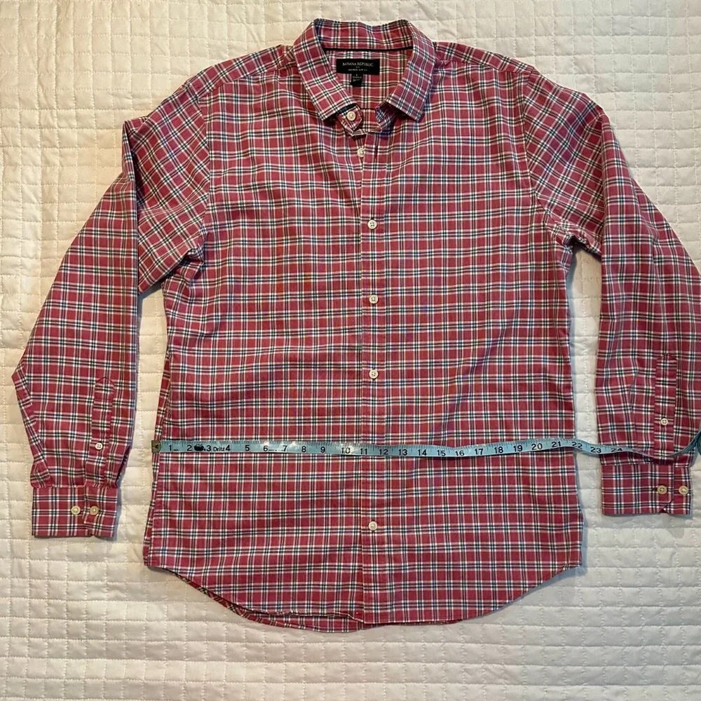 Banana Republic Lot of 2 Men's Long Sleeve Plaid Button Down Shirts Size Large